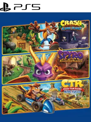 7 JUEGOS EN 1 Crash Bandicoot N. Sane Trilogy mas Spyro Reignited Trilogy mas  Crash Team Racing Nitro Fueled PS5